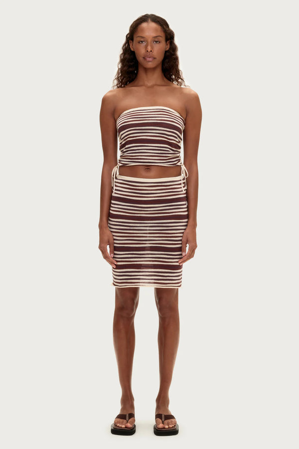 Knit Skirt - Chocolate Stripe