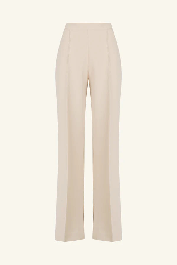 Irena Pintuck Straight Leg Pant - Bone