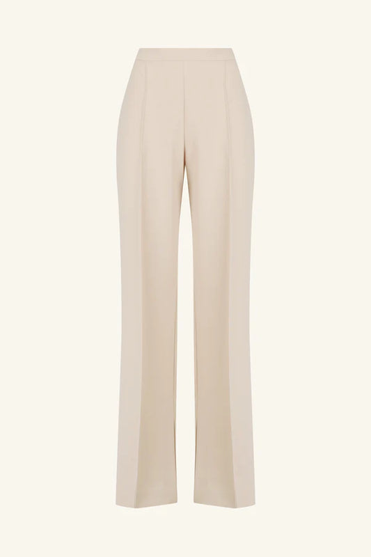 Irena Pintuck Straight Leg Pant - Bone