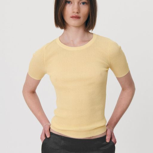 Rib Knit Tee - Butter