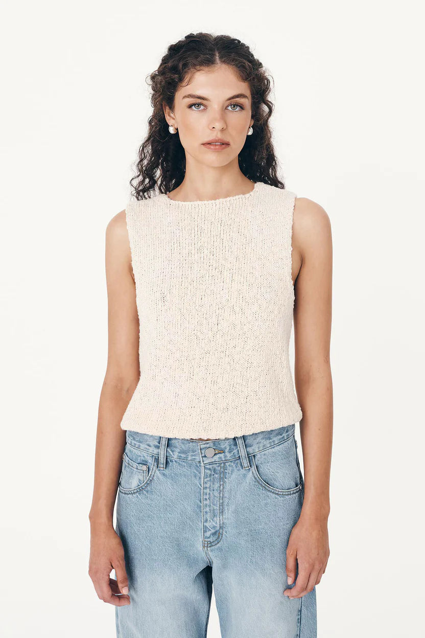 Catalina Knit Tank - Creme