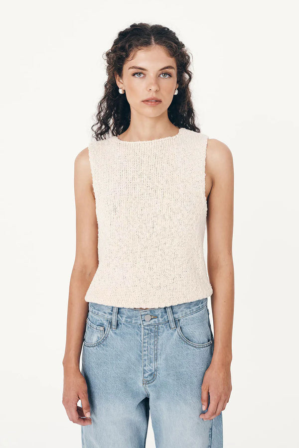 Catalina Knit Tank - Creme