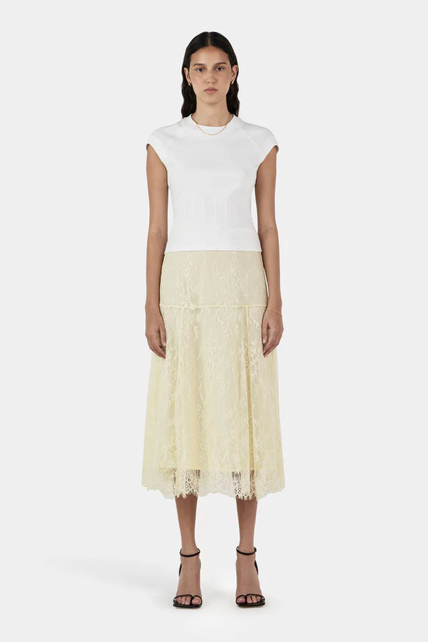 Emanuel Lace Skirt - Butter