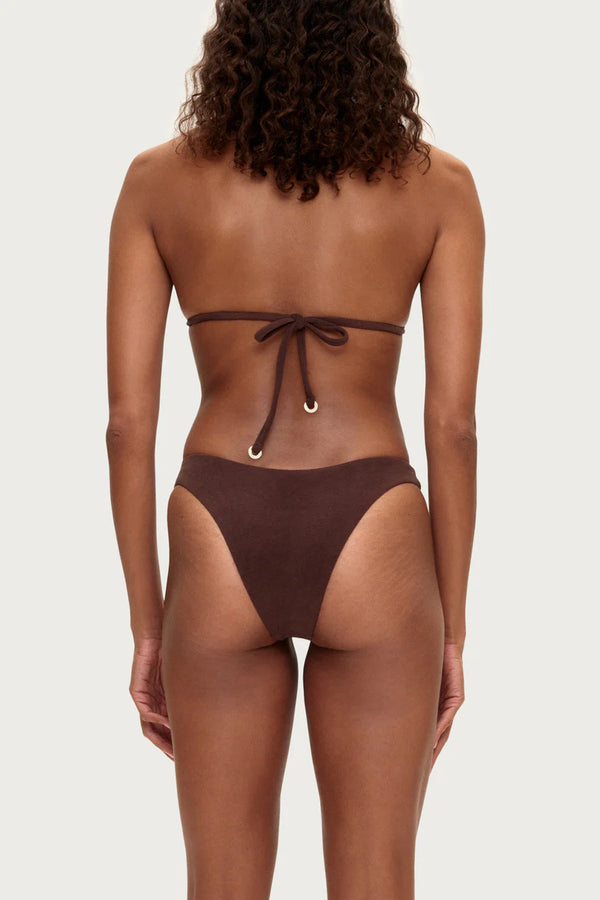 Towelling Curve Brief - Chocolate
