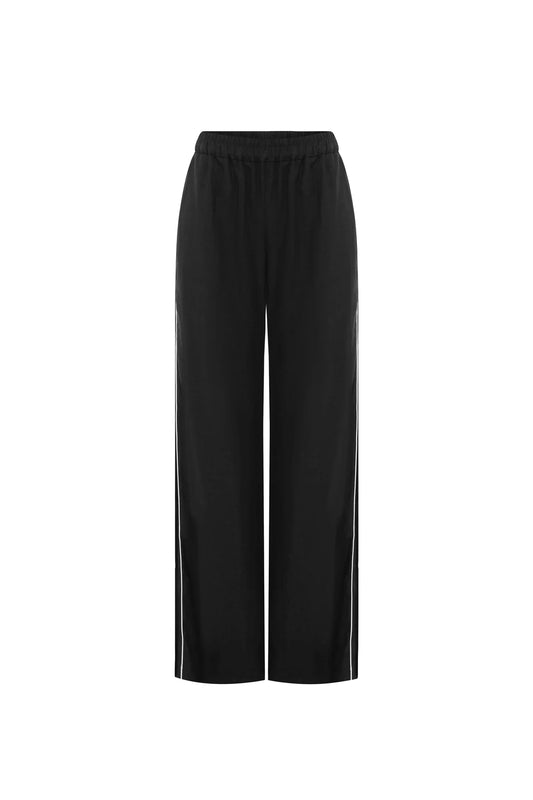 Vera Linen Wide Pant - Noir