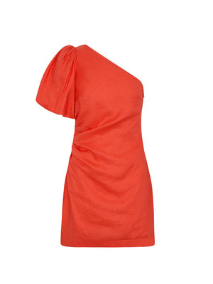 Anais One Shoulder Dress - Red