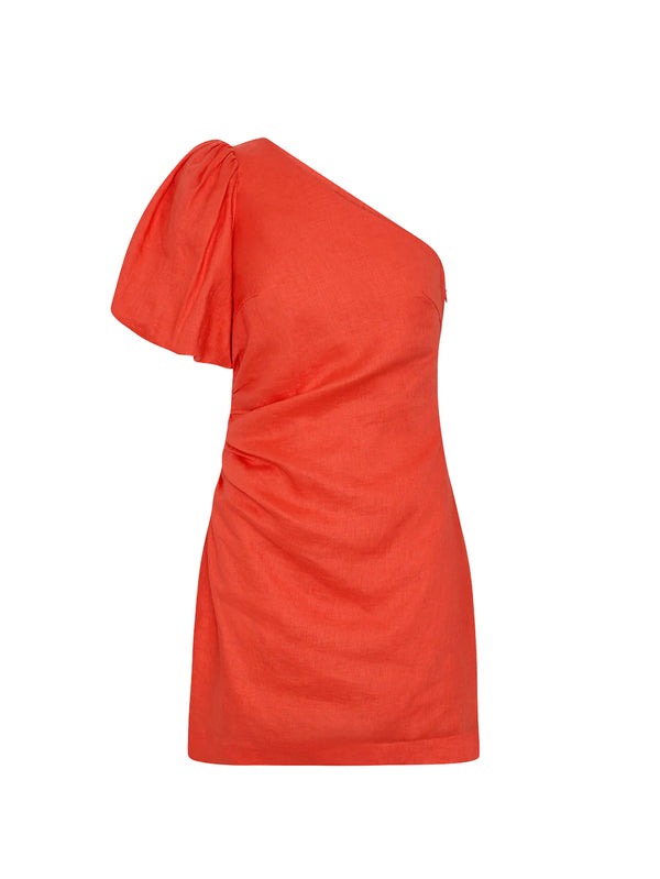 Anais One Shoulder Dress - Red