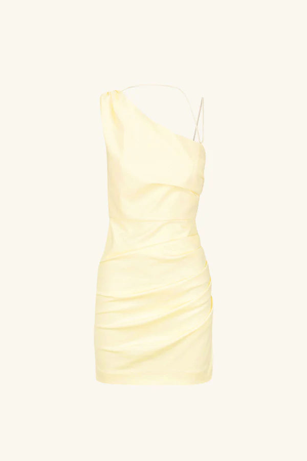 Lani Gathered Mini Dress - Vanilla