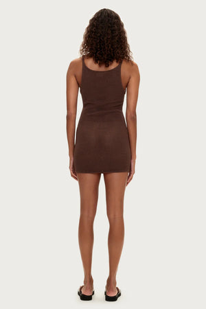 Textured Knit Dress - Chocolate