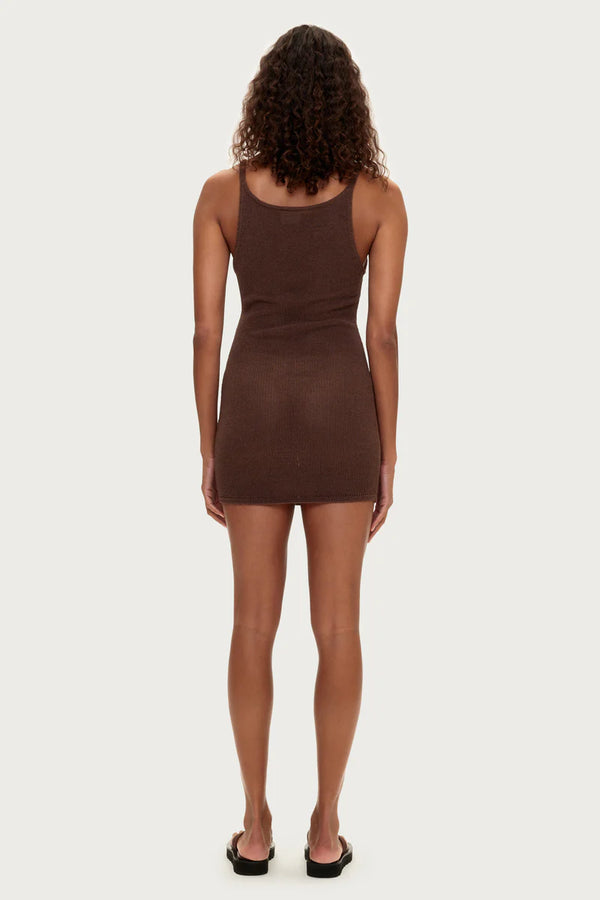 Textured Knit Dress - Chocolate