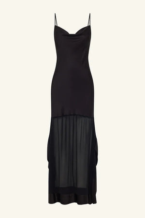 Edie Cowl Maxi Dress - Black