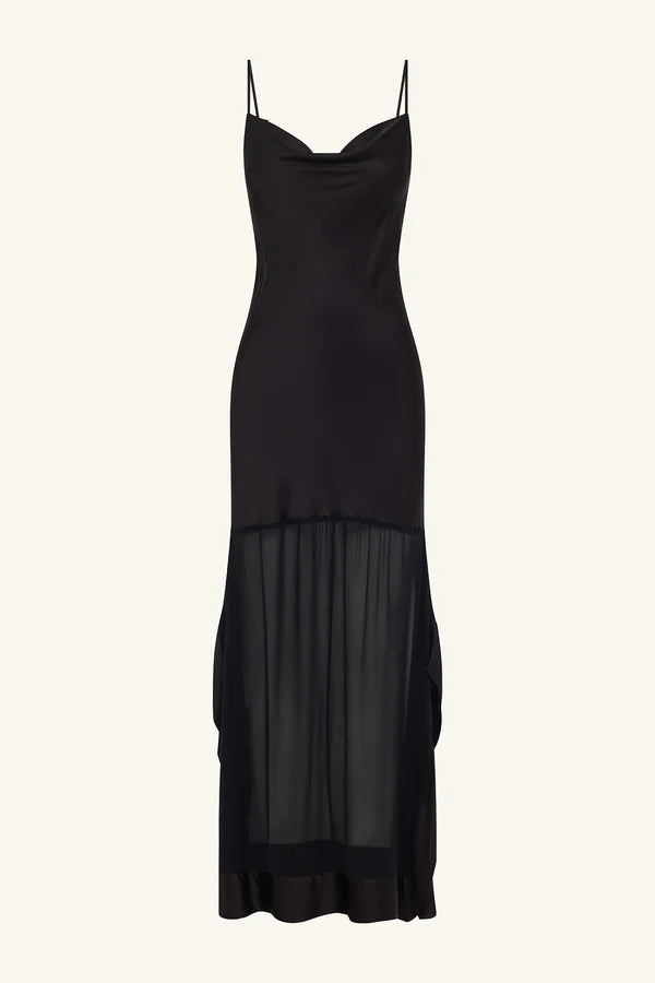 Edie Cowl Maxi Dress - Black