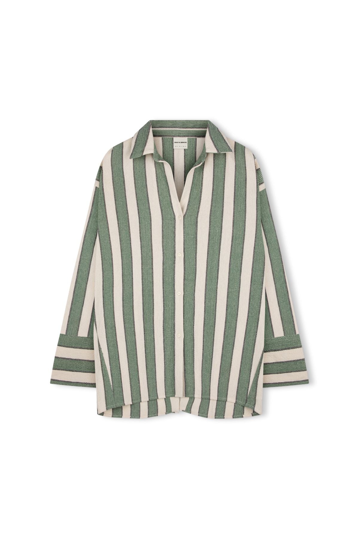 Eucalyptus stripe organic cotton shirt