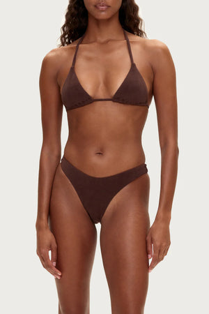 Towelling Curve Brief - Chocolate