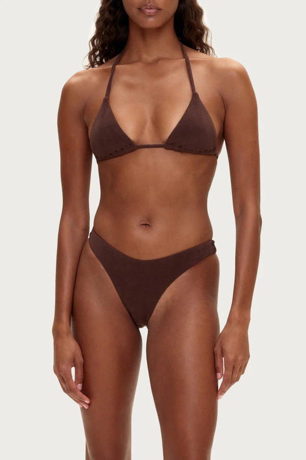Towelling Curve Brief - Chocolate