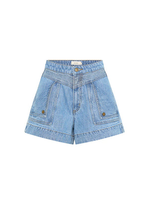 Celene Denim Shorts - Stonewash Blue