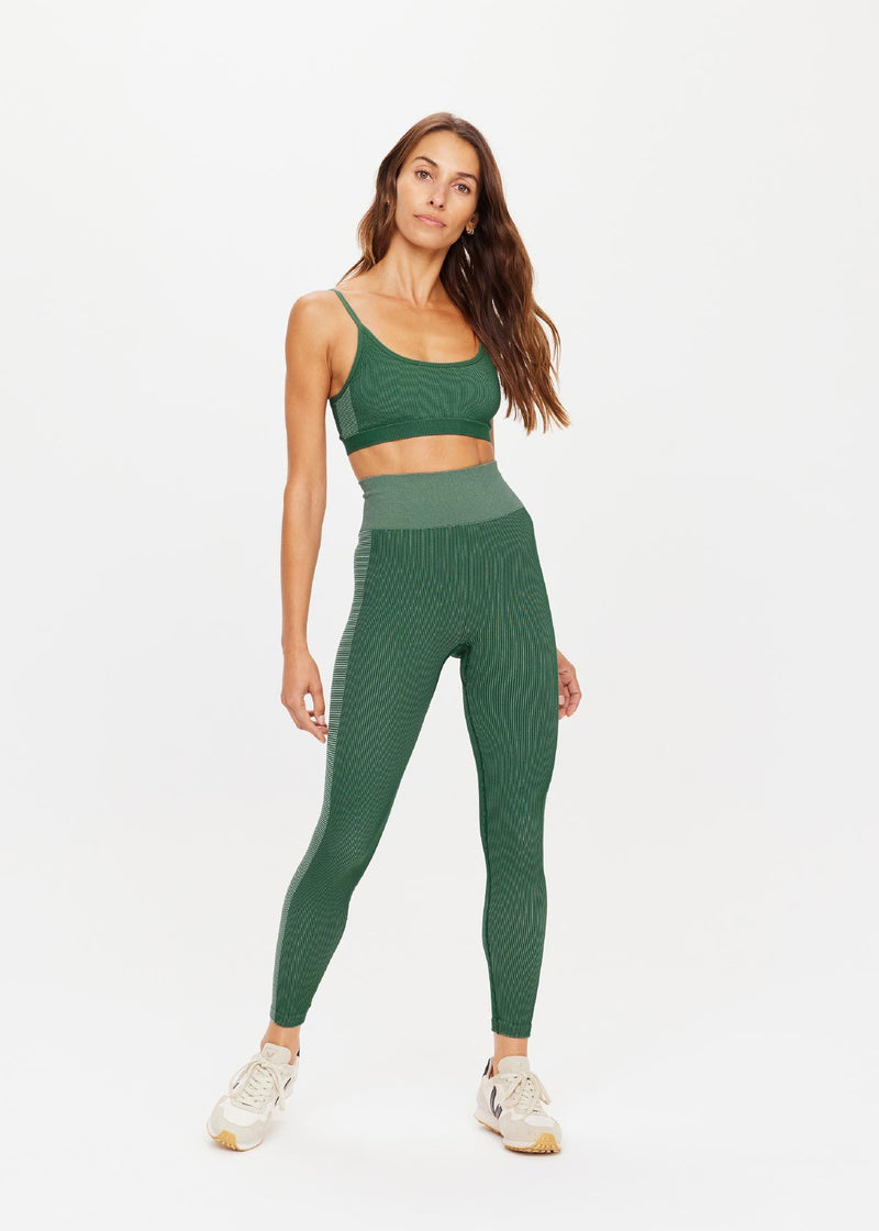 Rib Seamless 25IN Midi Pant - Pine/Matcha