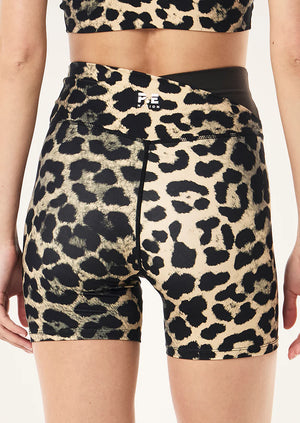 Wander 5” Bike Short - Leopard Print/Smokestone