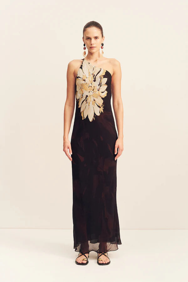 Cazador Cowl Back Maxi Dress - Natural Floral