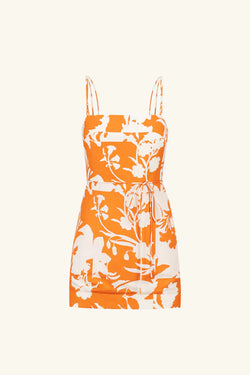 Casa Open Back Strap Mini Dress - Tangerine