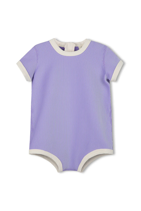 Mini Stripe Rib Infant Onesie - Grape