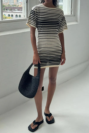 Ramie Cotton Knit Mini Dress