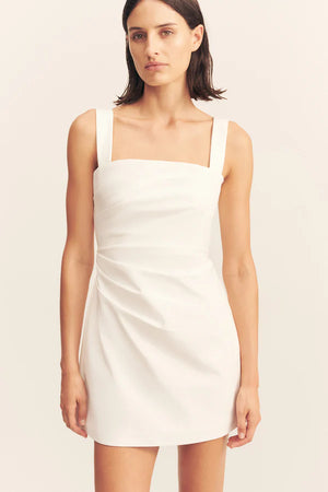 Lani Draped Mini Dress - White