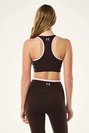 Stellar Sports Bra - Espresso/Chalk Pink