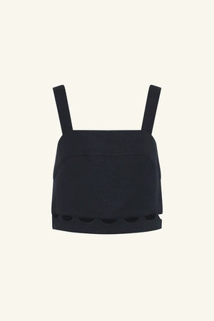 Birdie Scallop Cami - Black
