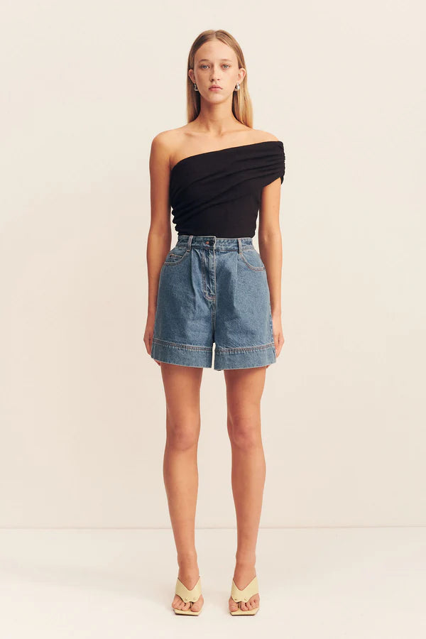 Beau One Shoulder Top - Black