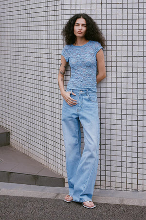 Percy Curve Seam Jeans - Faded Blue