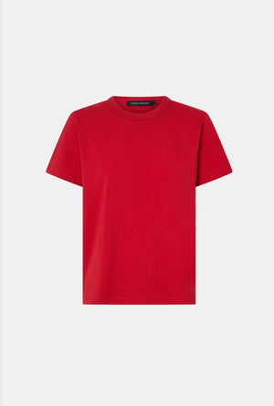 Rosa Monogram Neat Fit Tee- Poppy Red