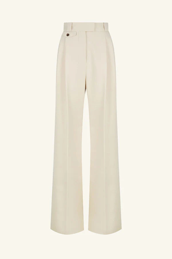 Irena High Waisted Tailored Pant - Bone