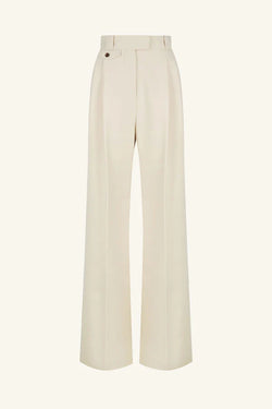 Irena High Waisted Tailored Pant - Bone