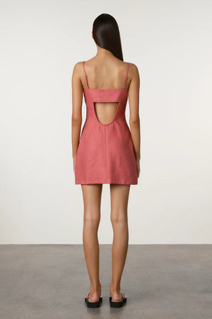 Berry Linen Mini Dress
