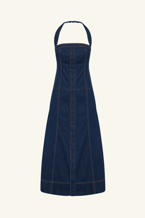 Rita Panelled Midi Dress - Deep Indigo