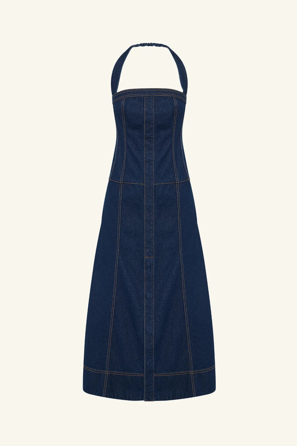 Rita Panelled Midi Dress - Deep Indigo