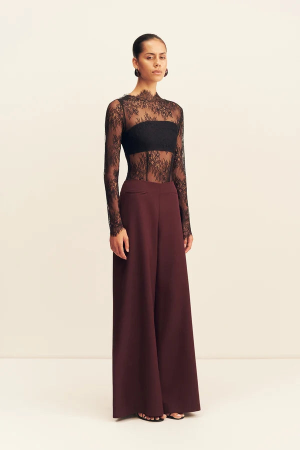 Asher Wide Leg Pant - Berry
