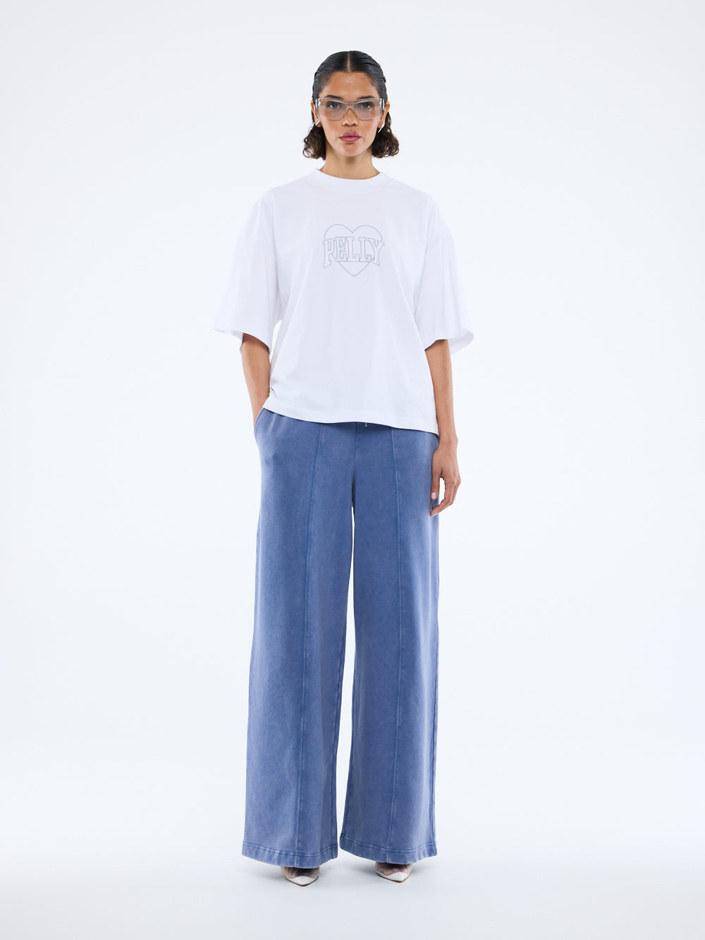 Rhinestone Logo Tee - White