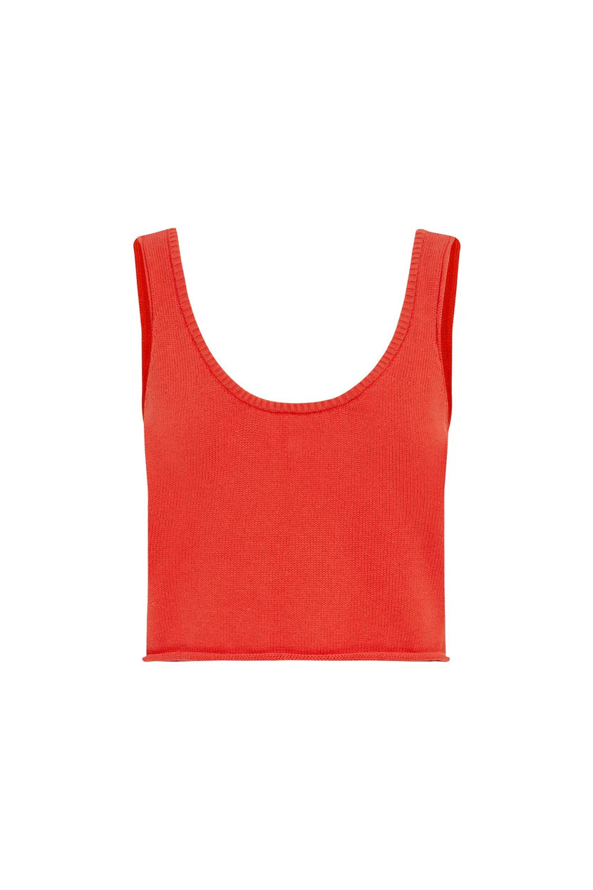 Belen Knit Crop - Aperol Red