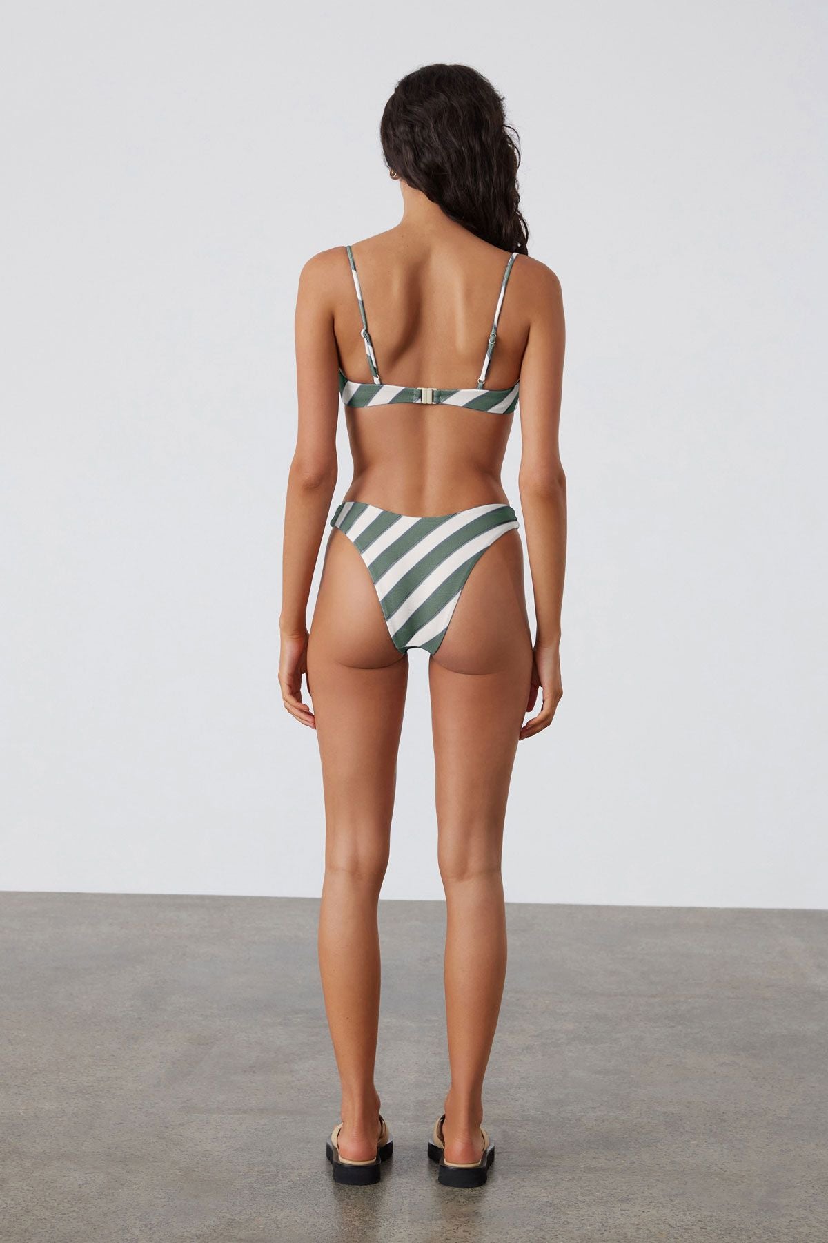 Eucalyptus stripe textured curve brief