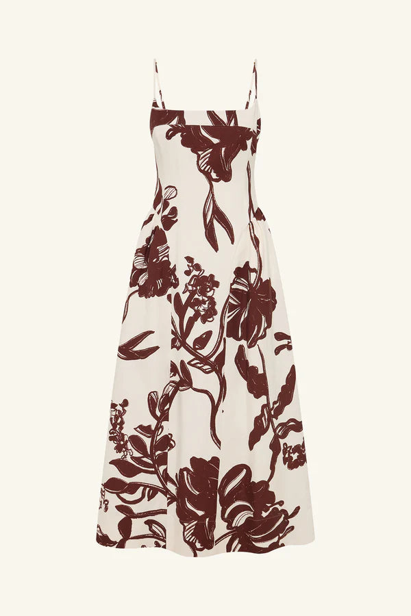 Square Panelled Midi Dress - Redwood Wallpaper
