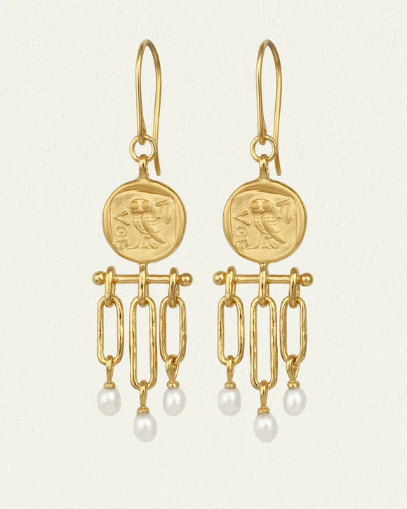Palas Chandelier Earrings - Gold Vermeil
