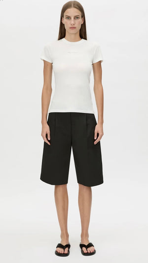 Suvero Slim Fit Logo Tee - Soft White