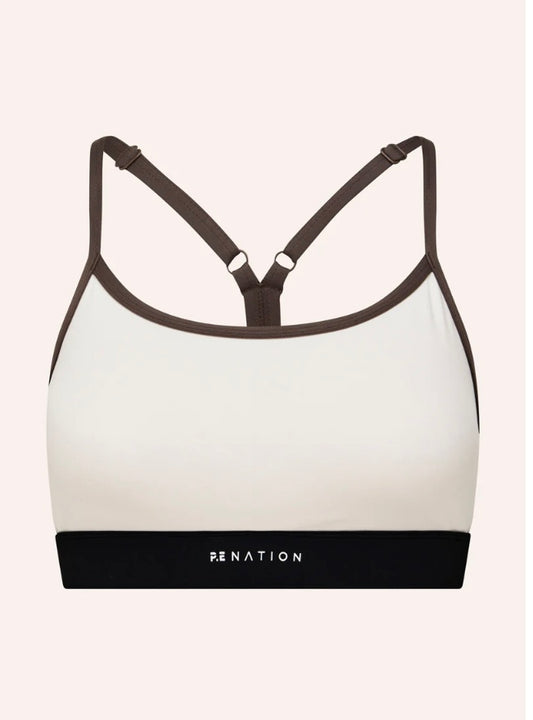 Signature Sports Bra - Whisper White/Walnut