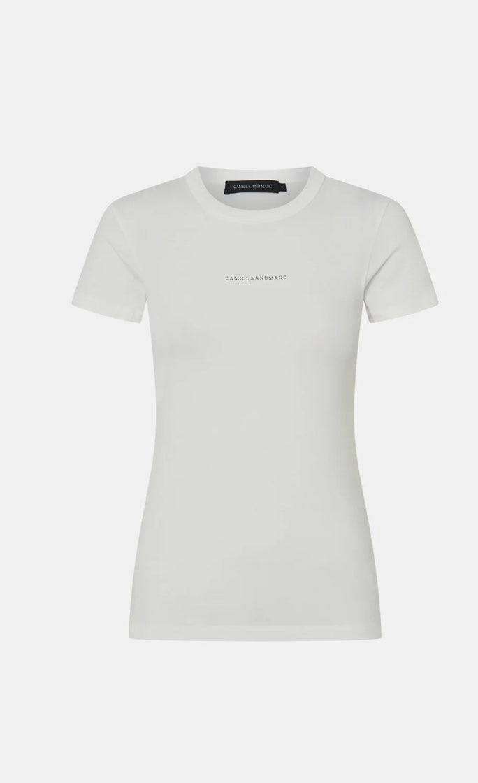 Suvero Slim Fit Logo Tee - Soft White