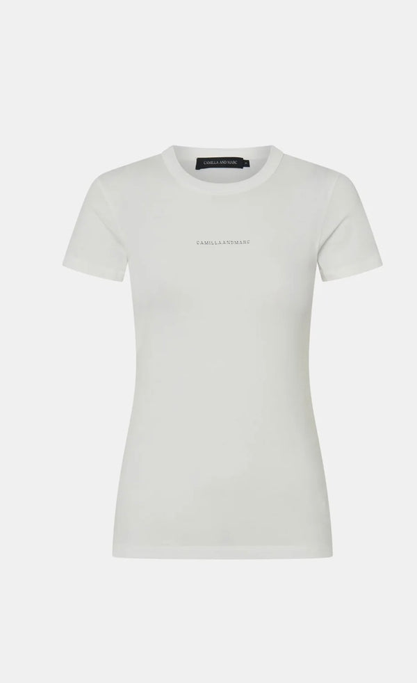 Suvero Slim Fit Logo Tee - Soft White