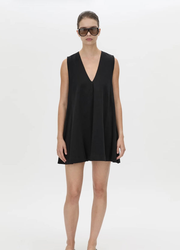 ROMY TRAPEZE MINI DRESS - BLACK