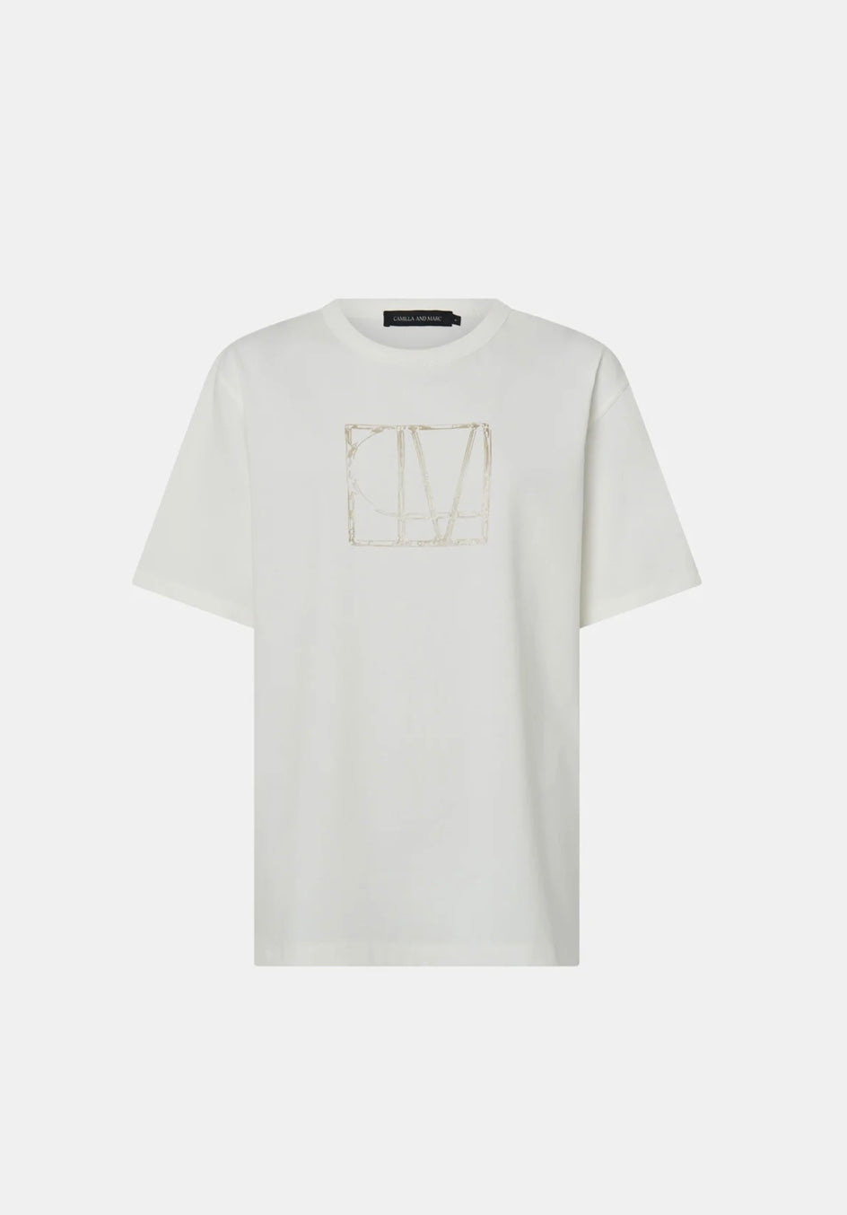Patina Front Monogram Tee - Soft White