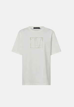 Patina Front Monogram Tee - Soft White